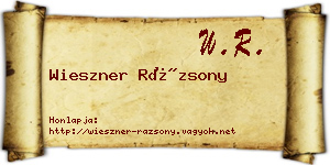 Wieszner Rázsony névjegykártya